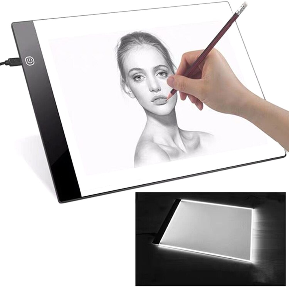 A4 Ultra-Thin Led Light Pad USB Powered Painting Tracing Panel A4 Copyboard for Cartoon Tracing Pencil Drawing Viewing