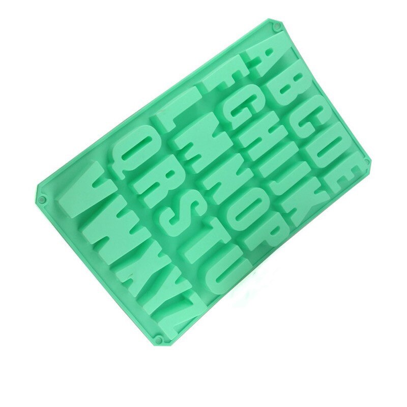 1Pc Grote Mallen Cijfers Letters Siliconen Mal 3D Fondant Mold Taarten Decoreren Gereedschap Diy Keuken Bakvormen: green