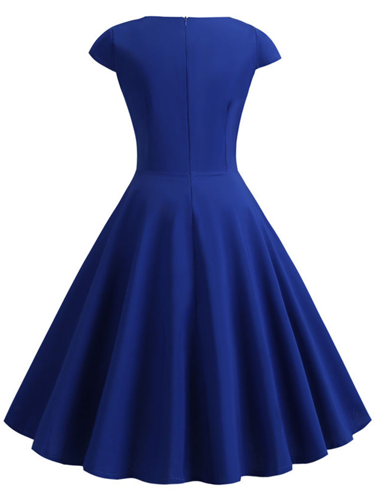 Zomerjurk Vrouwen Hepburn Vintage Rockabilly Pin Up Jurk Gewaad Femme Casual Retro Elegante Partij Midi Zonnejurk Jurken