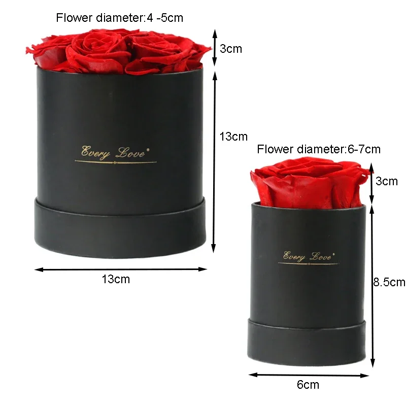 Caja de de cubo de abrazo redondo con flor rosa preservada, flor eterna, rosa inmortal, boda, del Día de San Valentín para novia, mamá y esposa