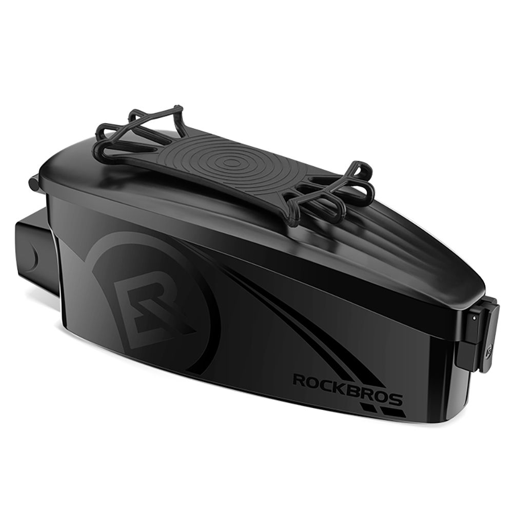 ROCKBROS Fahrrad-Handytasche, Regenschutz, Fahrrad-Handyhalter, Tasche, wasserdichte Fahrradtasche, vordere Balkentasche, Hartschalen-Oberrohrtasche: Schwarz