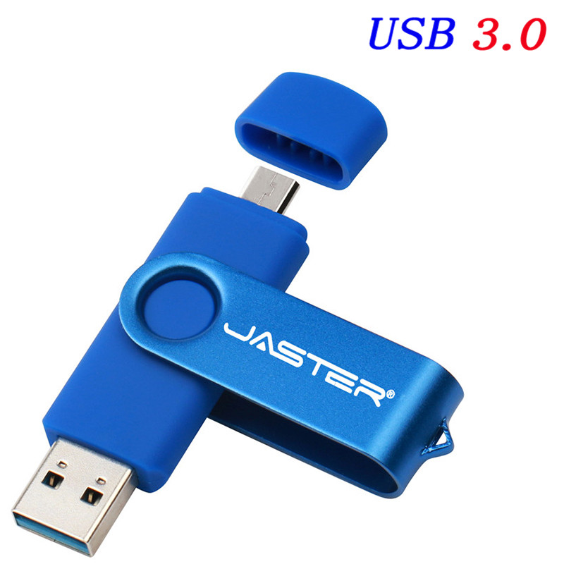 USB 3.0 OTG 64GB Black 2 in 1 Flash Drive 32GB Waterproof 16GB Plastic pendrive 8GB U disk 4GB Memory Stick Business: Blue / 4GB
