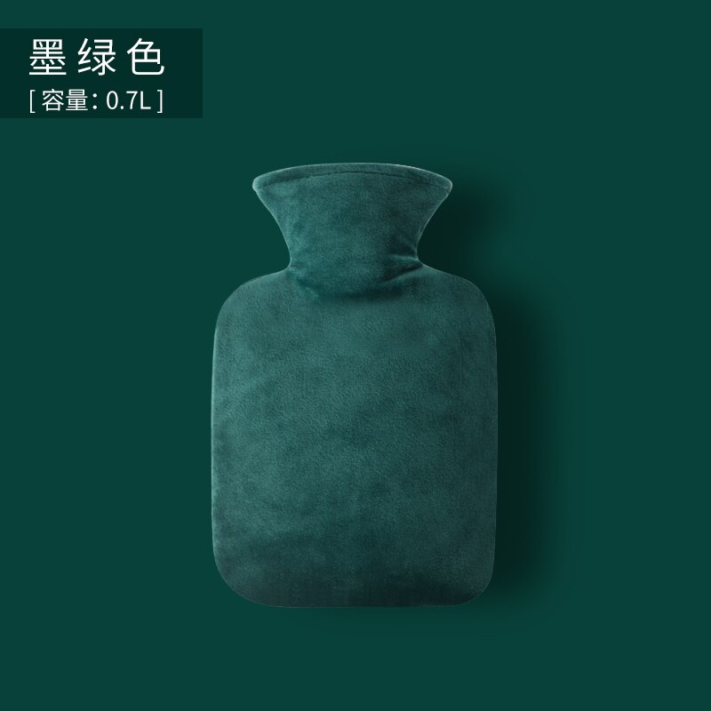 Couverture moelleux Bouillotte chauffe-eau dessin animé 2 litres mignon bouteille d'eau filles Kawaii Bouillotte Peluche mains chauffe EA6RSD: Dark green 0.7L