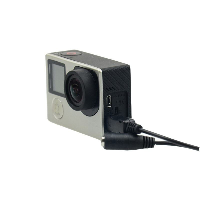 Zwarte Mini USB naar 3.5mm Adapter Jack Plug Kabel Mic Microfoon Transfer Kabel voor Gopro Hero 3 3 + Sport Camera