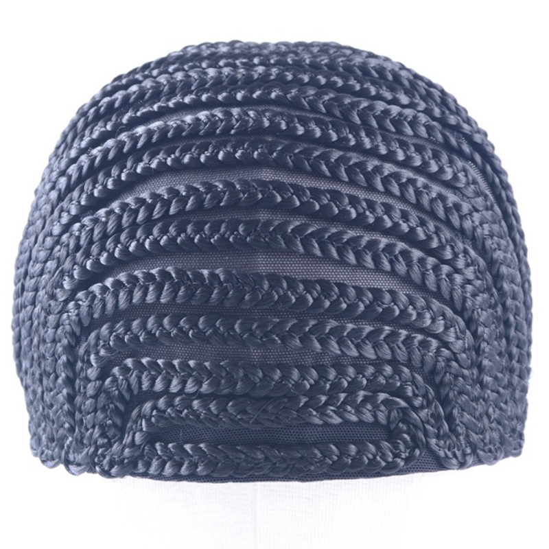 Bonnet en Cornrow Super élastique pour tissage de perruque, couleur noire, Crochet, pour la fabrication de perruques, supérieure, 1 pièce