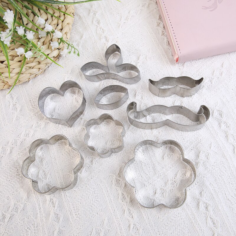 3Pc 4Pc Biscuit Cutter Mold Rvs Cookie Cutters Diy Cartoon Fondant Gebak Mold Voor Keuken Bakken Accessoires