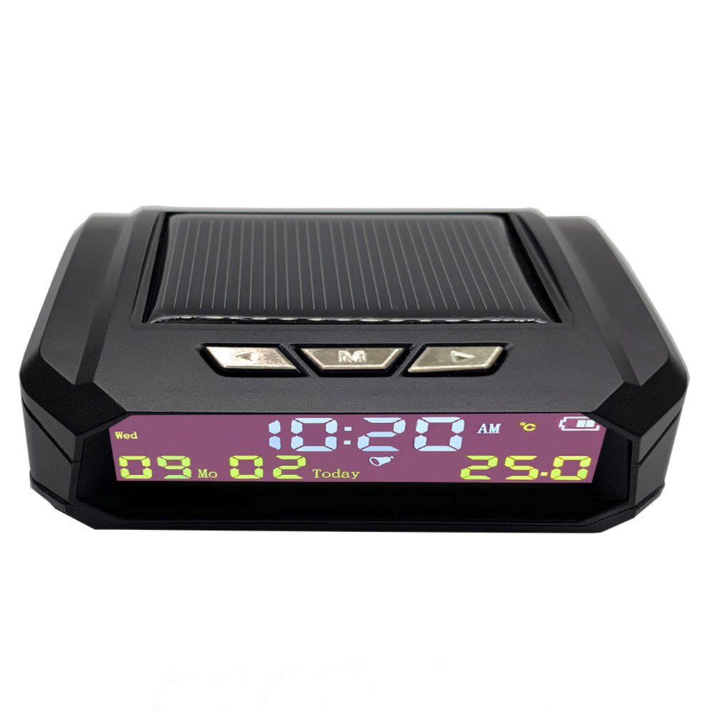 Look Solar Car Digital Clock Auto Accessories AN01 AN02 TPMS with LCD Display for Unique Parts Portable Car Ornaments: B