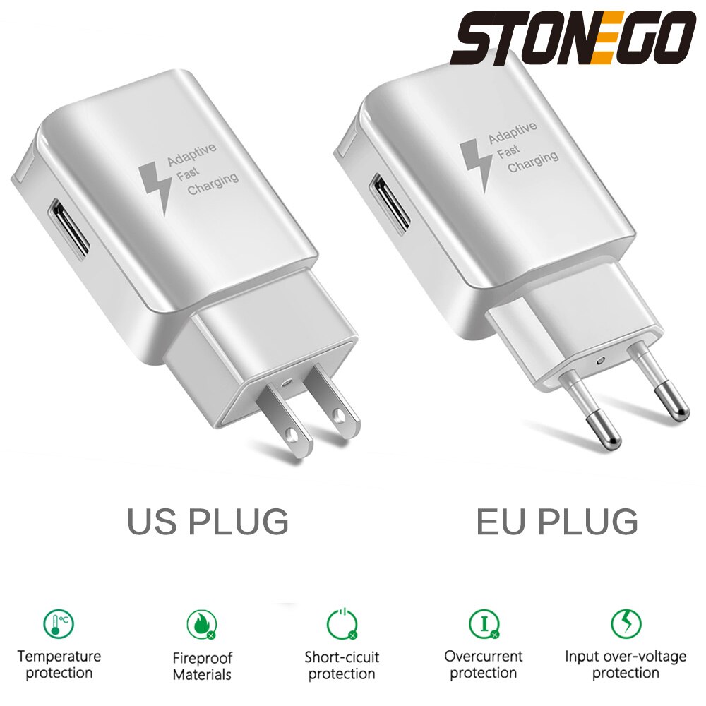 Stonego 15W Usb Charger Quick Charge 3.0 Snel Opladen Zijpoort Qc Charger Adapter Met Smart Ic Over-huidige Bescherming