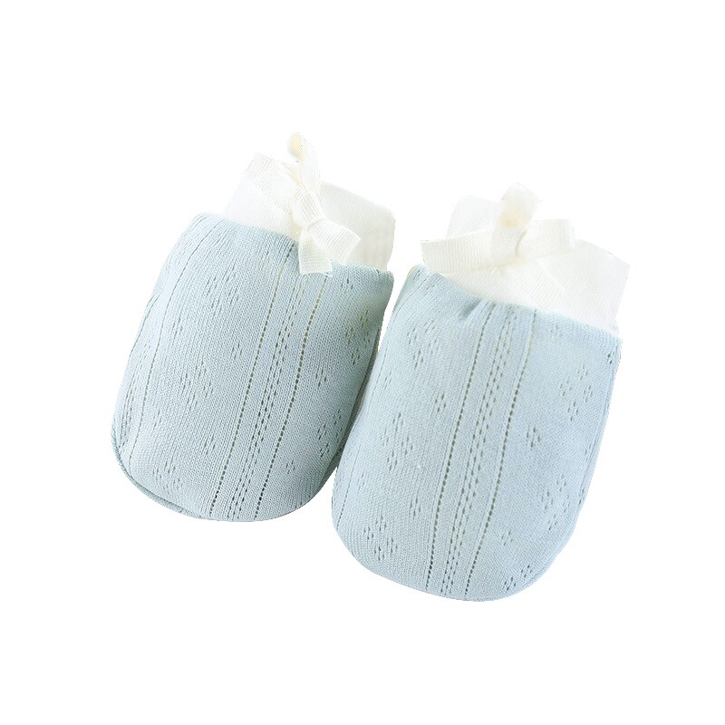 Anti rayure coton bébé gants -né doux gants Protection visage bébé moufles gant infantile accessoires garde main chaussette: blue