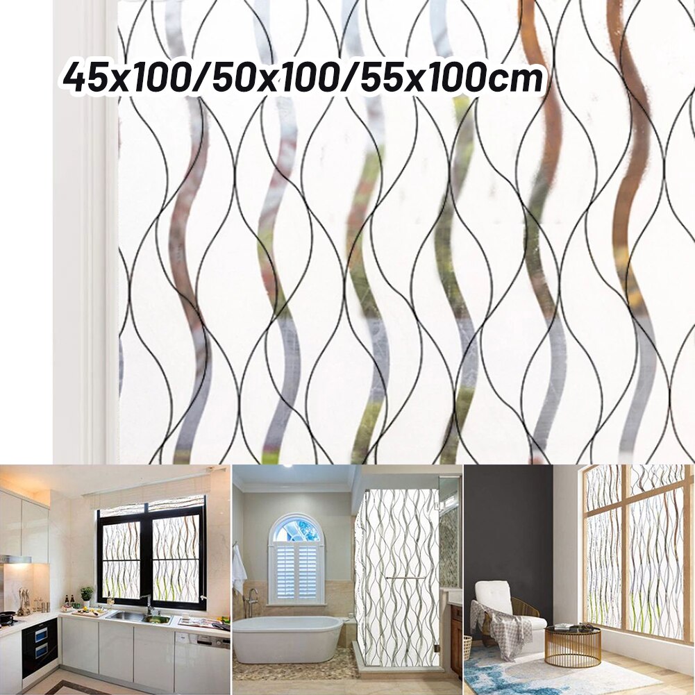 Vinyl Window Film Static Privacy Film UV Blocking Heat Control Stained Glass Privacy Window Film Stained Glass Ad