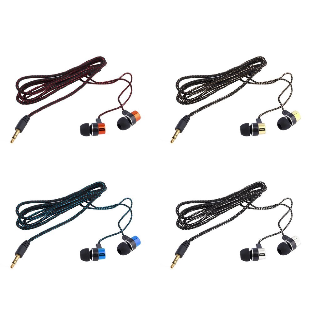 Oortelefoon Gevlochten Bedrading Super Bass In Ear Music Oortelefoon Hifi Stereo Oordopjes Geluidsisolerende Sport Koptelefoon Met Microfoon