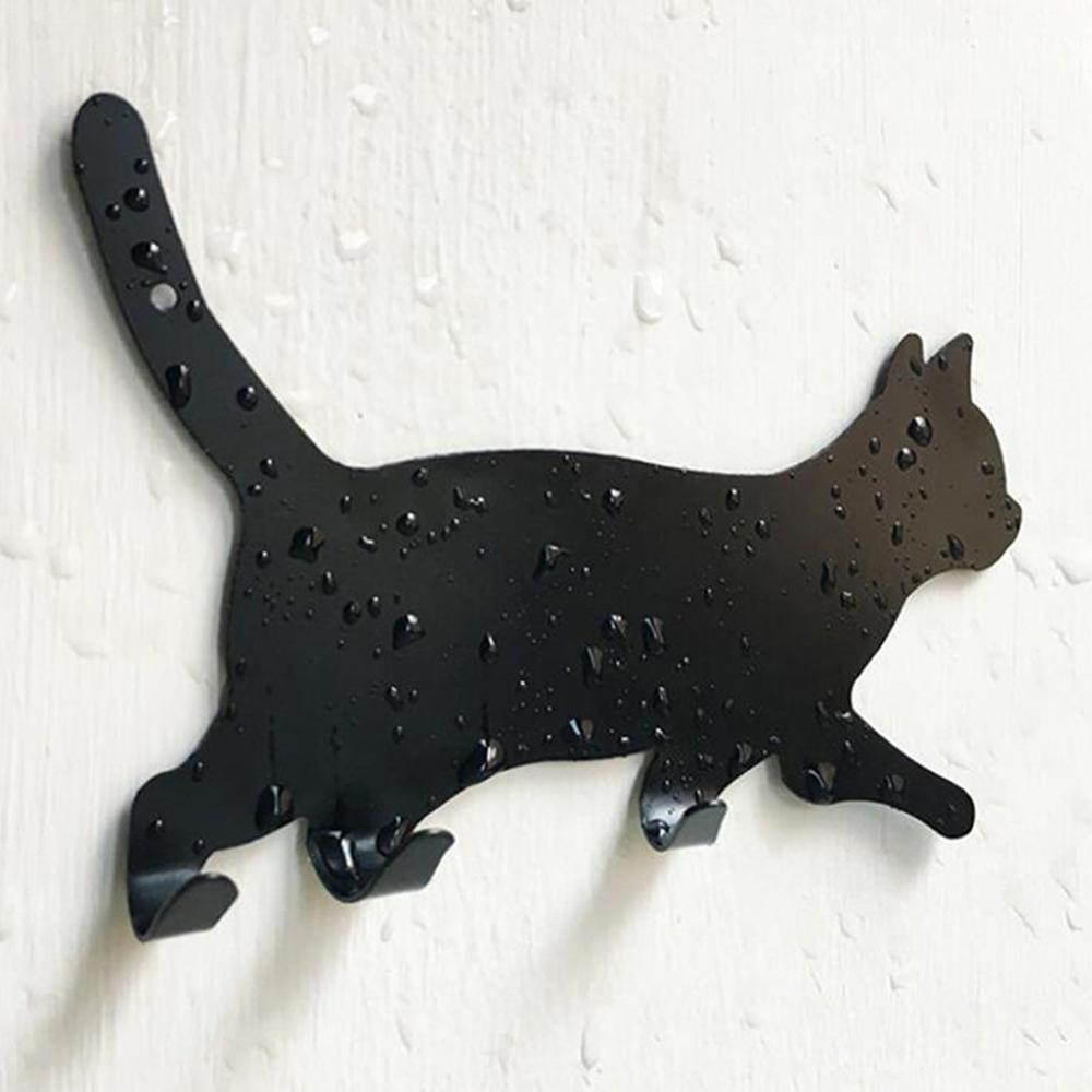 Colgador de LLAVES DE GANCHO de Metal para puerta de pared de cocina soporte decorativo con forma de cola de gato estante de almacenamiento de ropa herramientas sin costura Accesorios: Default Title