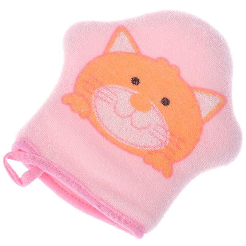Esponja de baño para bebé, cepillo de ducha de algodón, supersuave, lindo Animal de esponja, Bola de toalla para frotar en polvo para bebés y niños: pink
