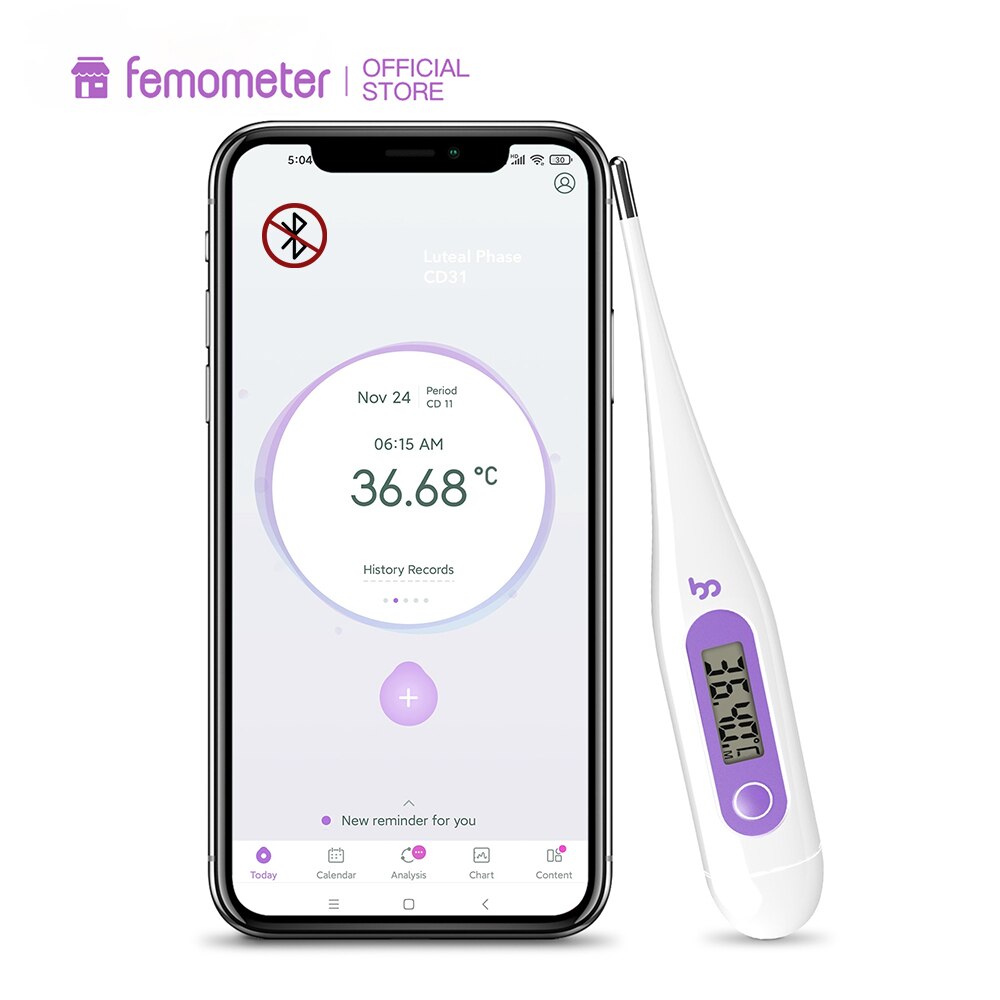 Thermomètre numérique femomètre 1/2 degré, haute précision, avec mémoire, étanche, pour la fièvre, avec boîte