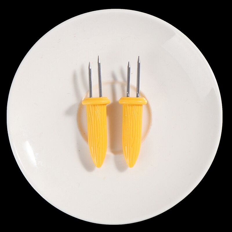 12 stk bbq sødekornholder gaffel majs på cob spyd hjemmefest madlavning majs på cob indehavere bbq gaffel