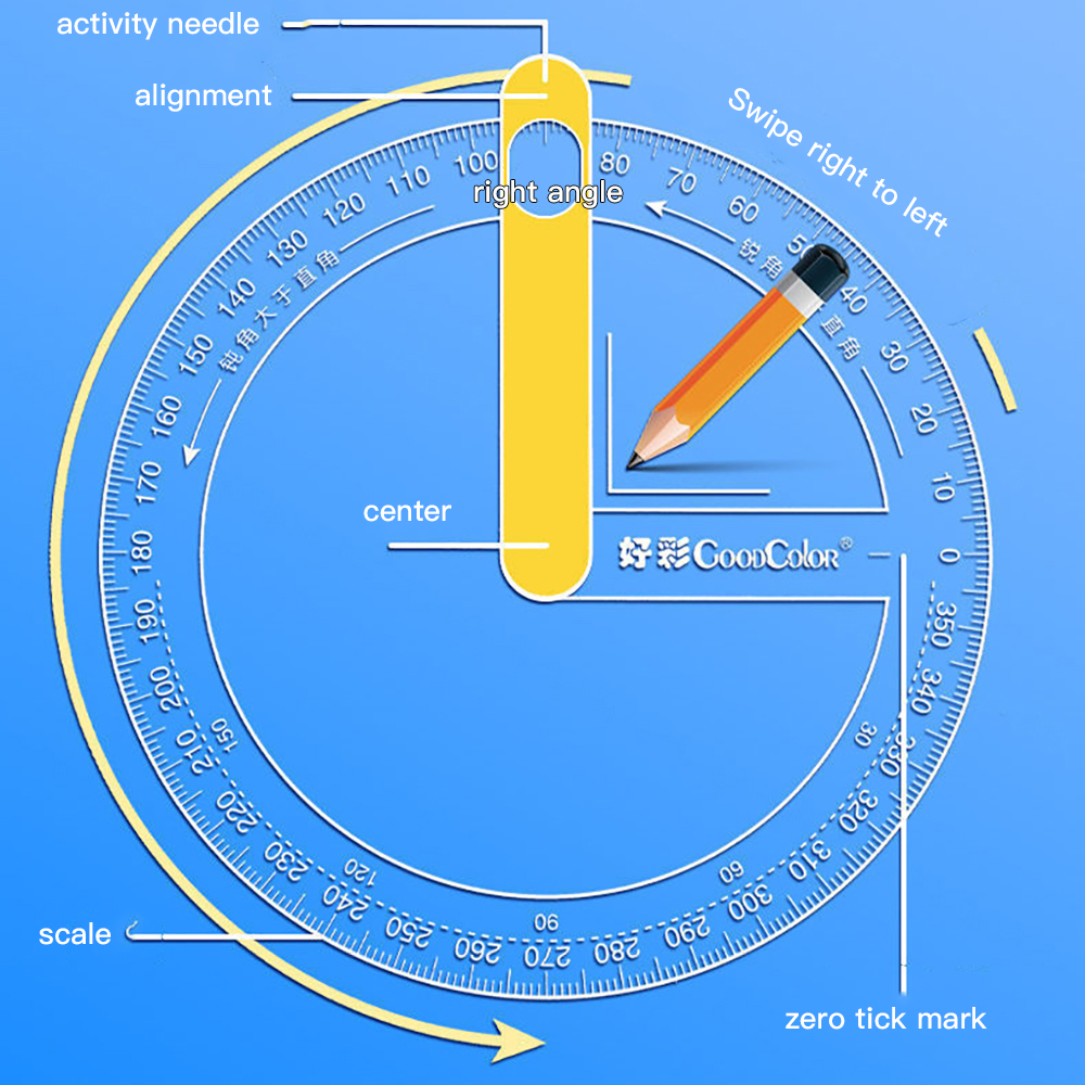 360 graden wijzer gradenboog liniaal meetinstrument multifunctionele activiteit hoekzoeker leermiddelen kantoor schoolbenodigdheden