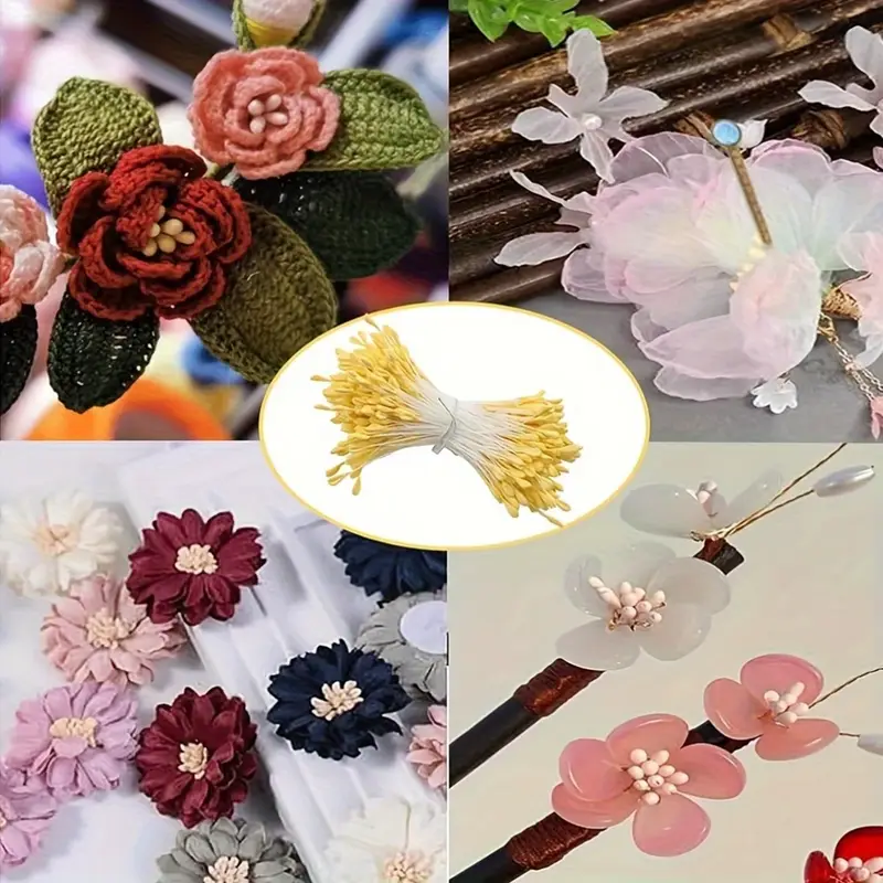 Gør-det-selv kunstig blomst støvdrager mini perle støvveje til lyserød rose gul solsikke valentinsdag boligindretning hobbyartikler