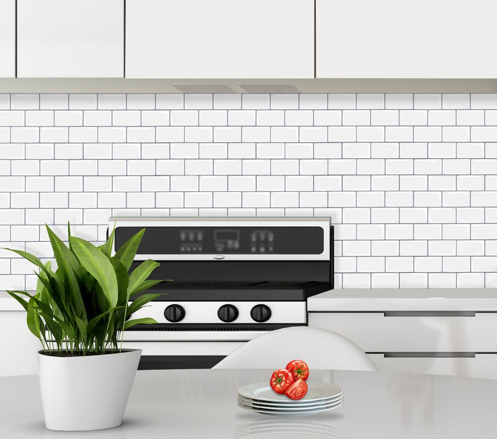 Vividtiles 12*12 Inch Self Adhesive 3D Peel and Stick Subway Wall Tiles for Kitchen &amp; Bathroom Backsplash - 10 Sheet