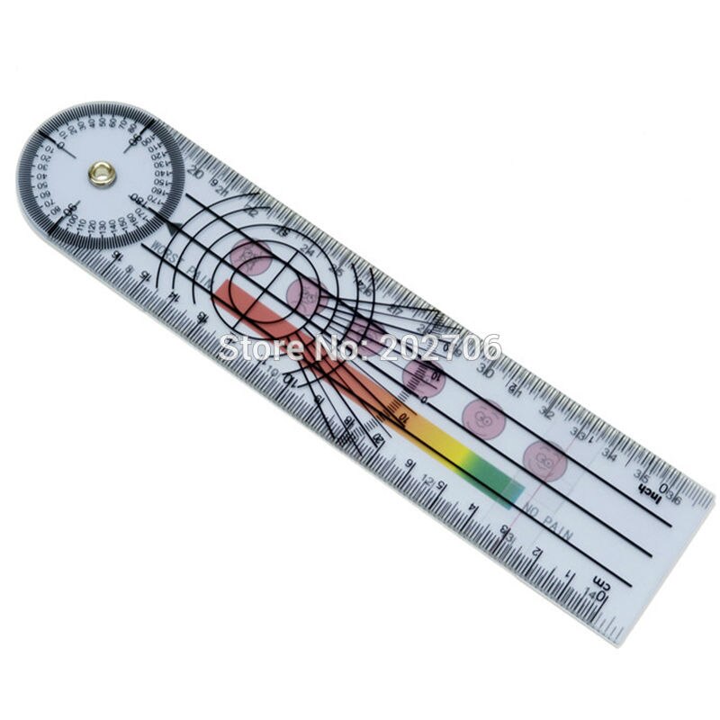 2 in 1 Pain goniometer Spinal Goniometer Ruler Motion Tester Pain Rating Scale 360 , 3pcs/lot