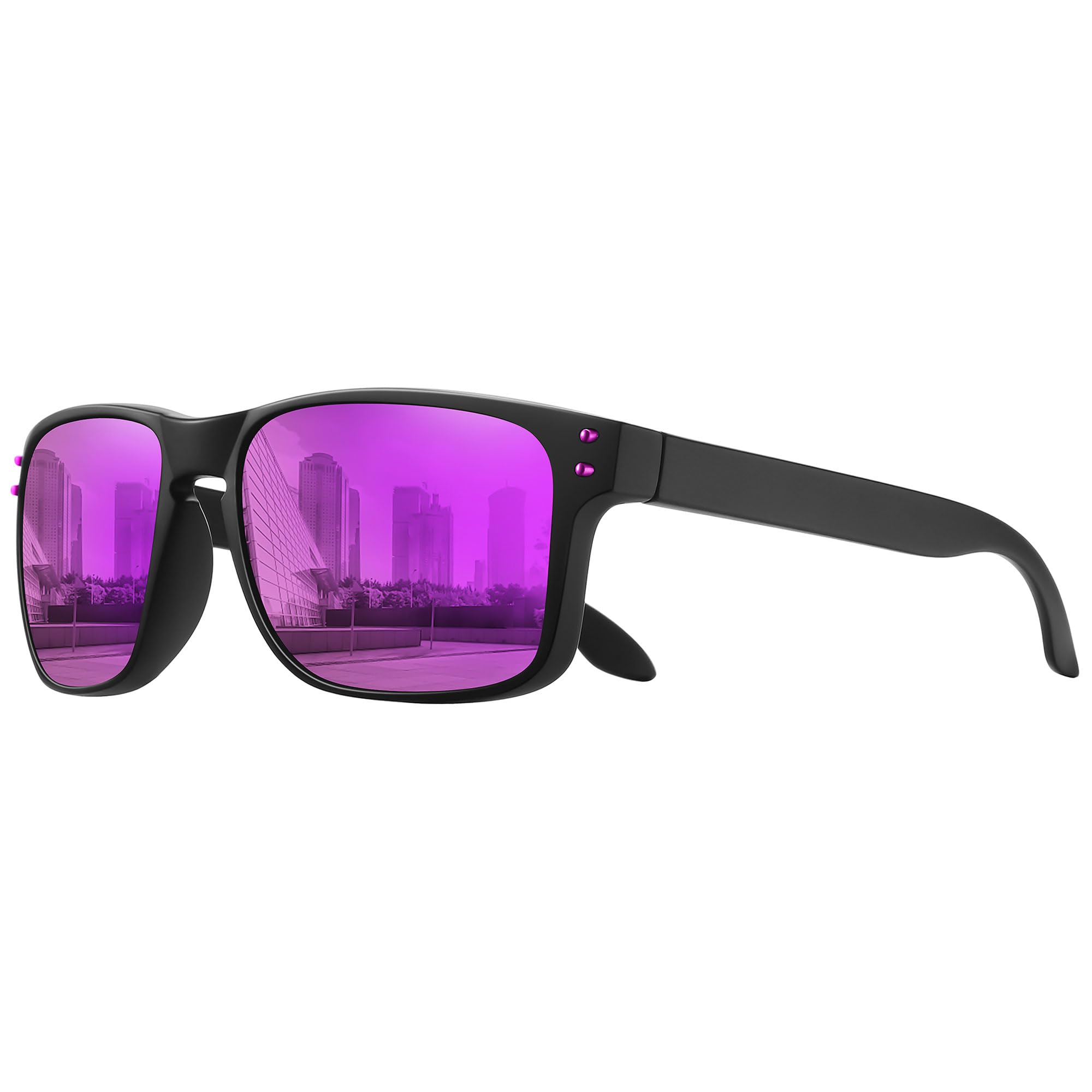 Klassische, quadratische retro-sonnenbrille mit polarisierten gläsern, metallnieten, unisex, zum autofahren, angeln, Jahrgang-stil, uv-schutz, strapazierfähig, modisch: Weiß