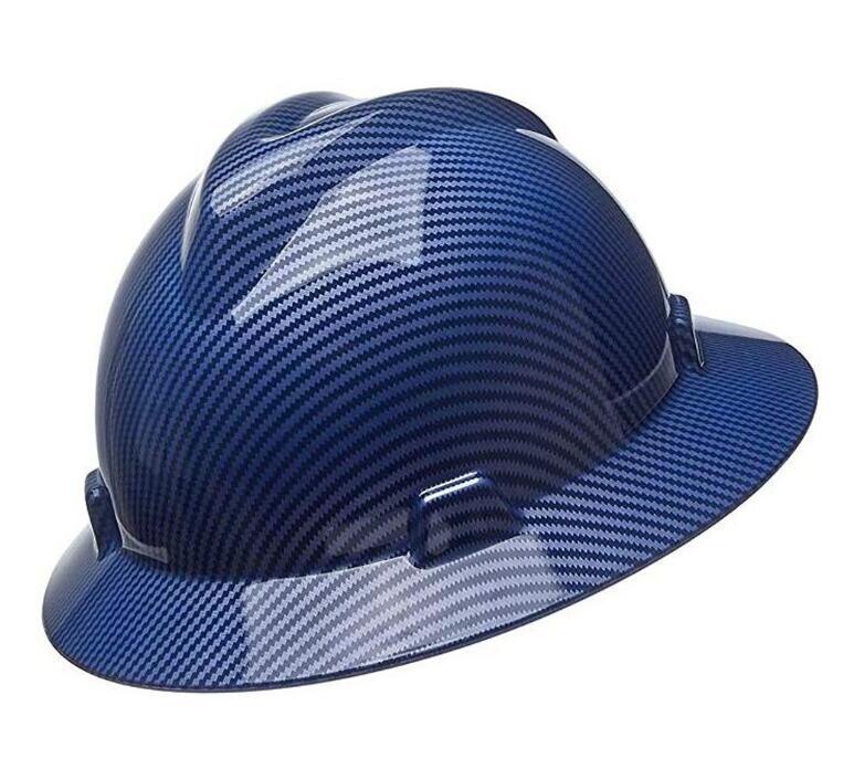 Beskyttelseshjelm mand sommer bred skygge lys beskyttelsesbeskyttelse anti-smashing anti-impact byggeri olie minearbejdsforsikringshat: Blå