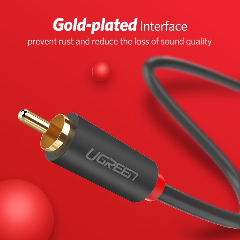 UGREEN 2RCA do 2 RCA z męskiego na męskie kabel Audio pozłacane kabel Audio RCA 2m 3m 5m do kina domowego TV DVD wzmacniacz CD Soundbox
