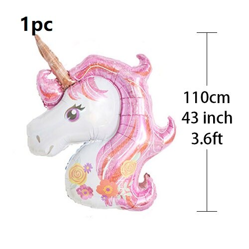 110 x 80cm stor unicorn ballong unicorn häst folie ballong barns födelsedag bröllop dekoration fest: 03