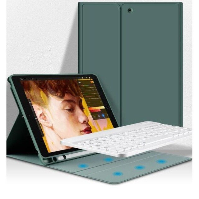 Hülle mit bluetooth-tastatur für ipad pro 11 , ipad pro 12 9 10 2 8th ipad 9.7 (7th. 6th ): Default Title