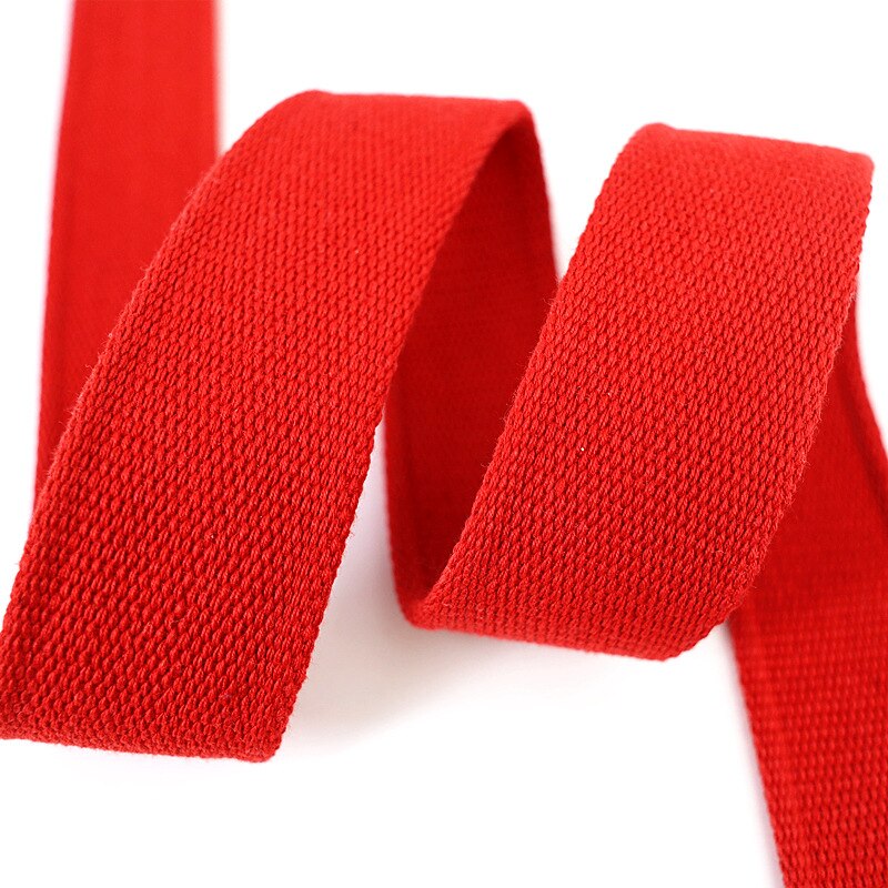Sangles en coton et Polyester de 2M 45mm 2-2.5mm d&#39;épaisseur, pour sac à dos, étiquette, bande polarisée, accessoires de couture, bricolage: Red-45mm