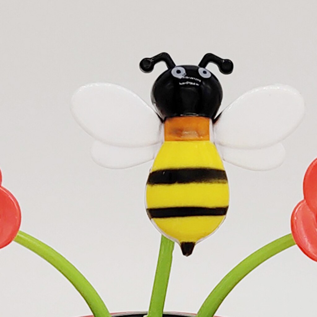 Solar Powered Rose Honey Bee Flower Dancing Doll Toy Home Decor