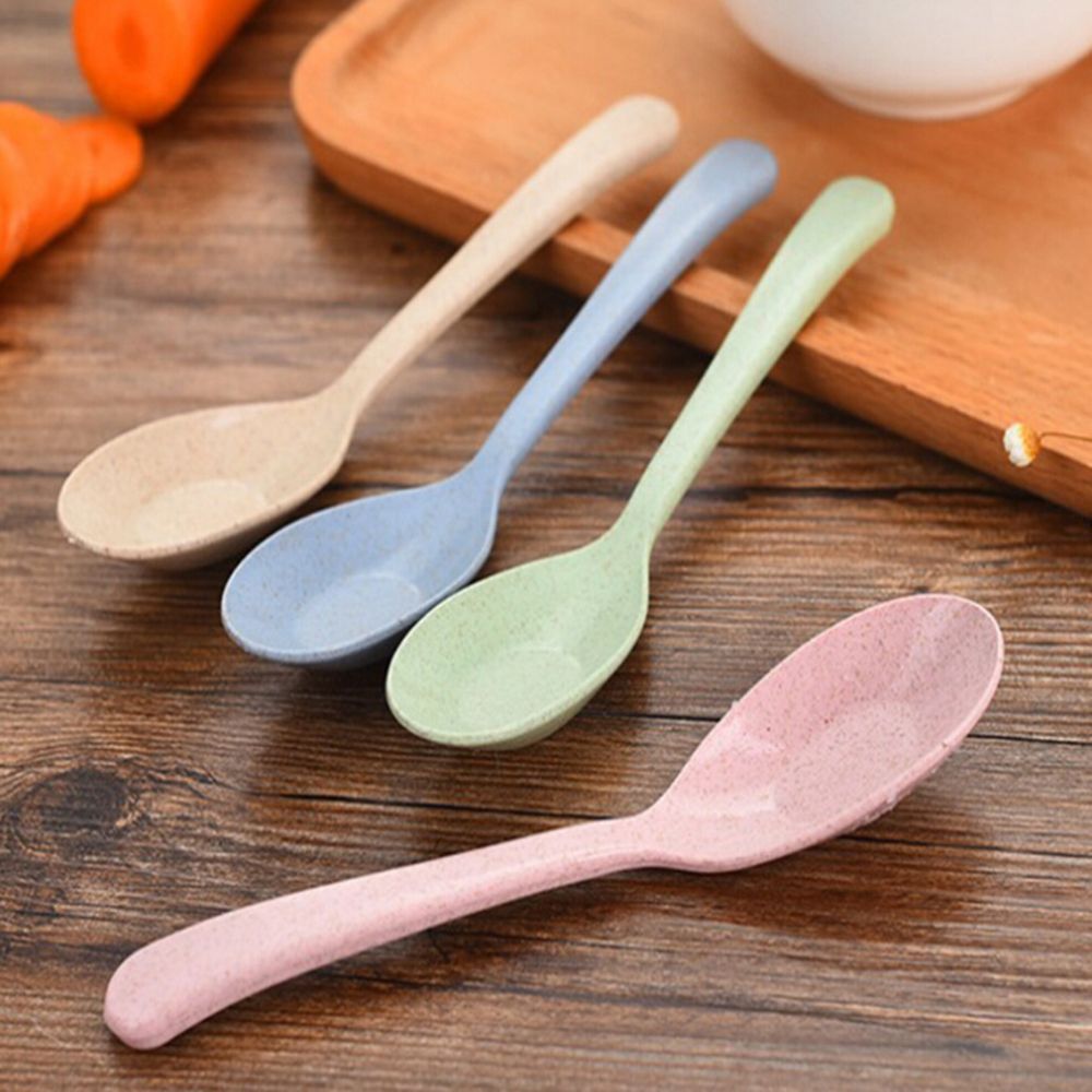 16cm Wheat straw spoon Mini Children Rice Soup Spoons Eco-Friendly Healthy Tableware Home Kitchen Tools