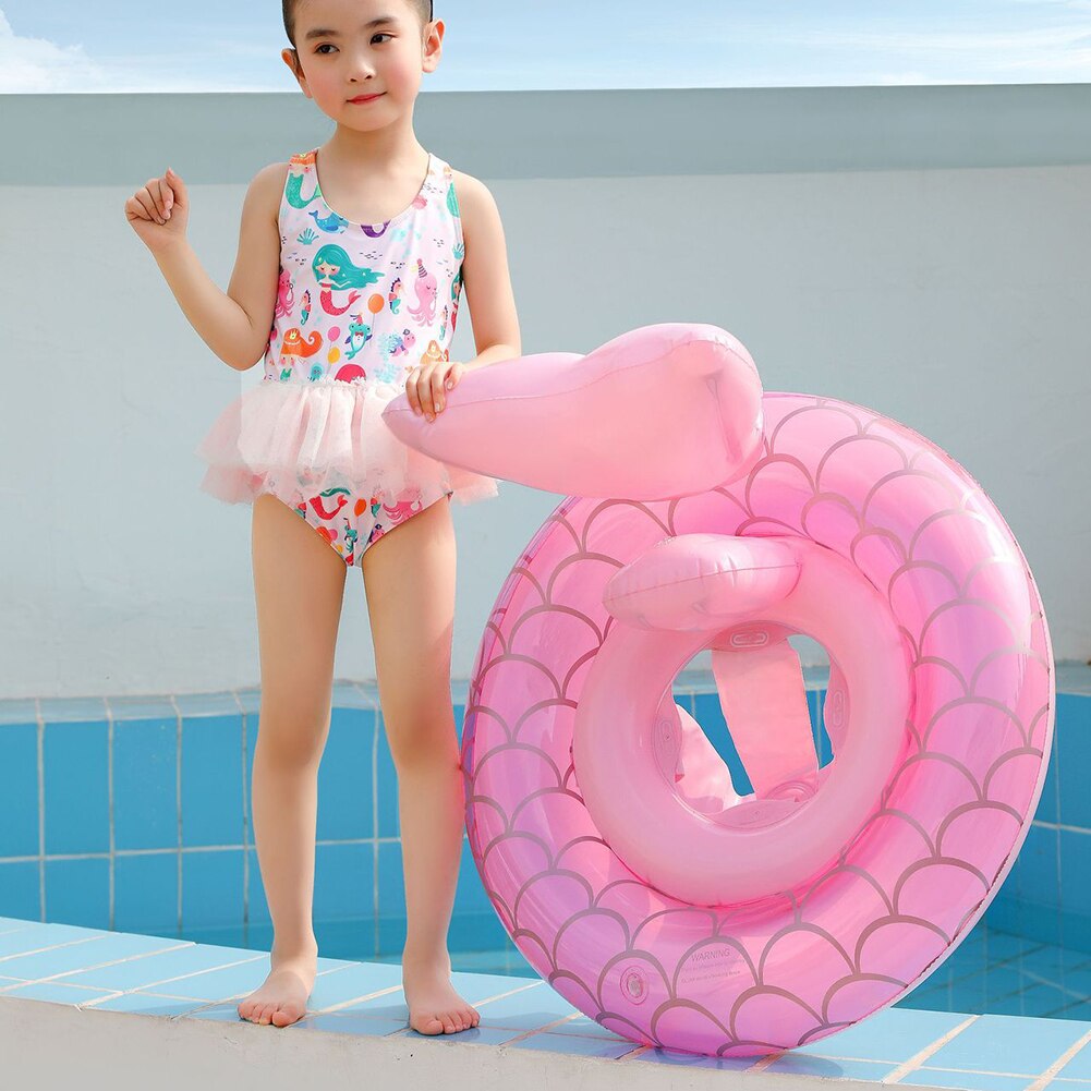 Inflatable Pink Swimming Rings Seat for Kids Children Floating Swimming Circle Beach Party Water Toys Pool Accessories