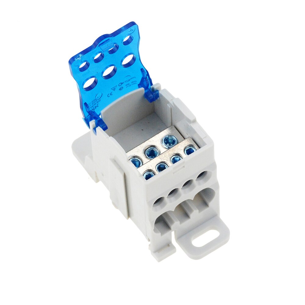 Color UKK80A Terminal Block 1 in many Out Din Rail distribution Box Universal Electric Wire Connector IN 80A UI 690V 1000V AC/DC