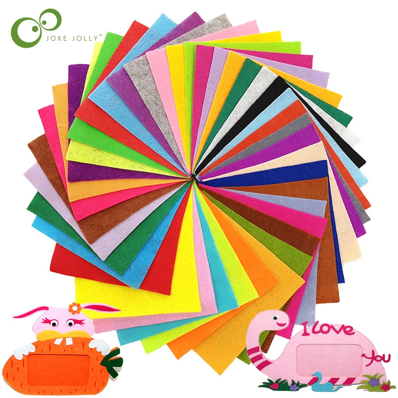 40Pcs Nonwoven Fabric DIY Toys Colorful Manual Felt Cloth Polyester Tablecloth Square Hand Crafts Toys For Exhibition GYH