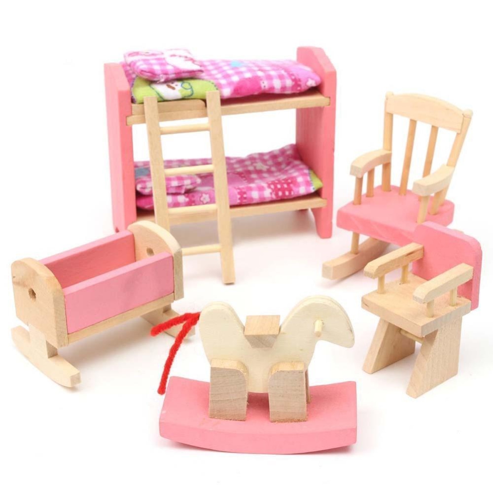 Giocattoli delicati in legno per mobili per case delle bambole Set in miniatura per bambini finta sale giochi accessori educativi per bambini