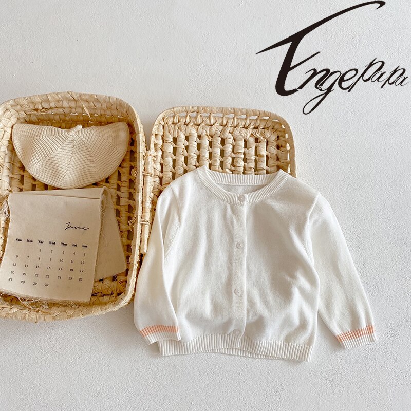 Engepapa Baby Mädchen Prinzessin Dünne Strickjacke 0-3Yrs Frühling Sommer Klimaanlage Hemd Langärmliges Strick Mantel Pullover