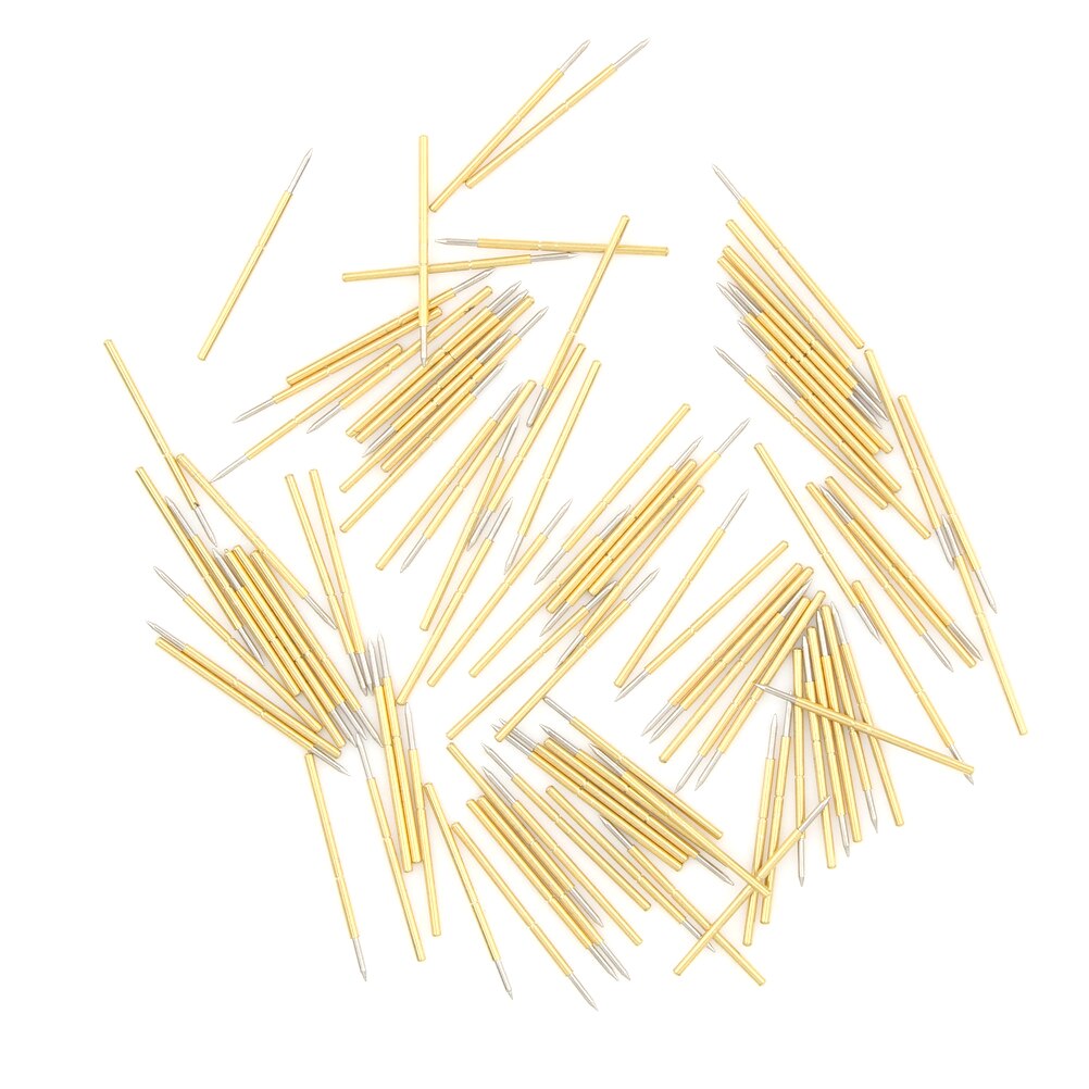 100Pcs/Bag Dia 0.5mm Stainless Steel Spring Test Probe Pogo Pin P50-B1 Length 16.35mm