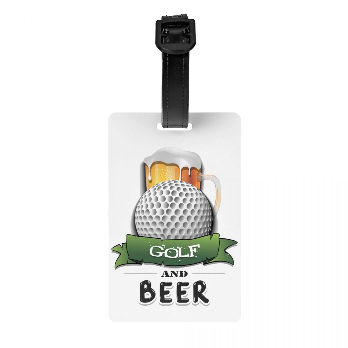 Blijf Kalm En Speel Golfbagagelabels Voor Koffers Schattige Bagagelabels Privacy Cover Id Label: Army Green