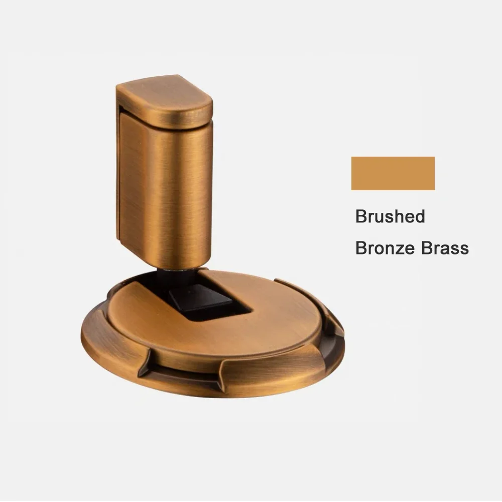 Solid Metal Door Stopper Updated Mechanical Self-Locking Stop Height Adjustable Sticker And Screw Fix DIY Hidden Door Holders: black