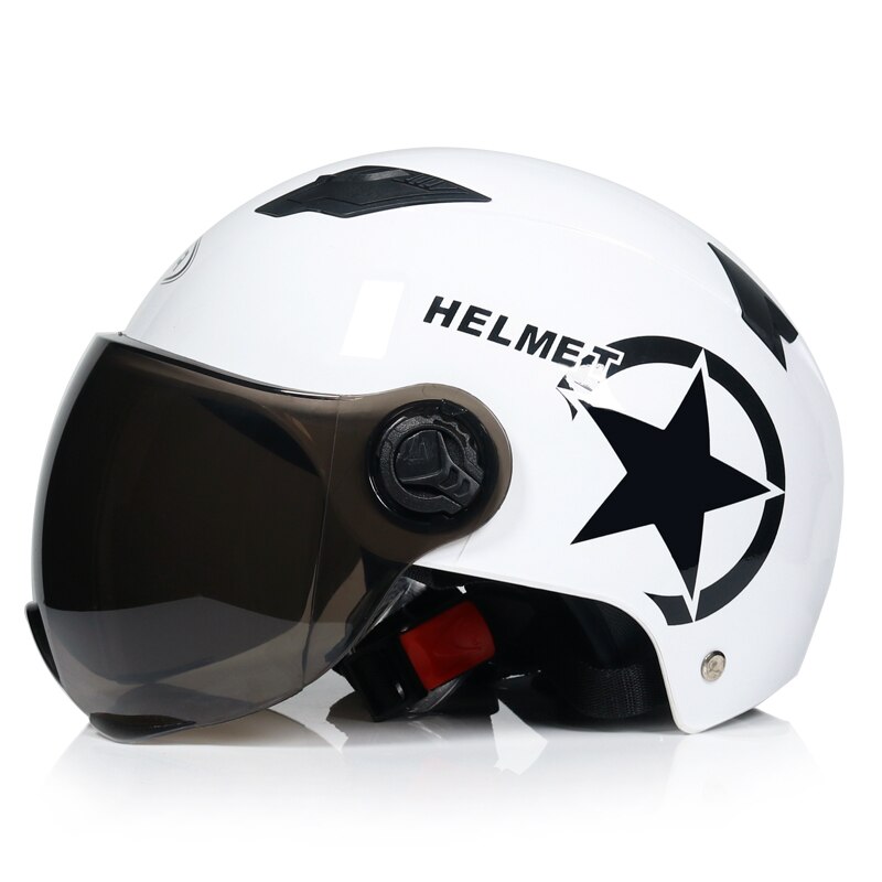 Motorcykel hjelm scooter cykel åben ansigt halv baseball cap anti-uv sikkerhed hård hat motocross hjelm flere farver beskytte: 1