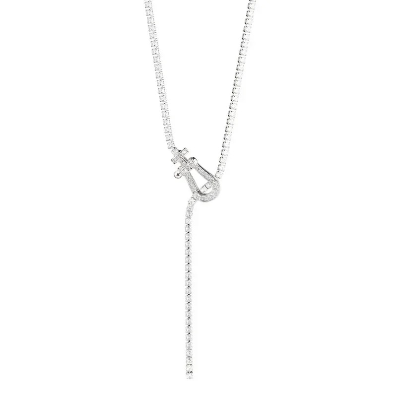 Hesteskoformet zirkonkjede, diamantkjede, kragebeinskjede og fasjonabelt damekjede, retrokjede