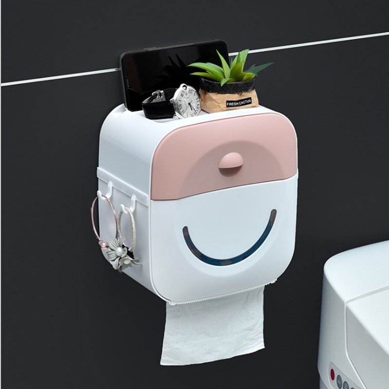 Toilet paper holder, waterproof paper towel holder, wall-mounted toilet paper box, bathroom multifunctional toilet paper storage