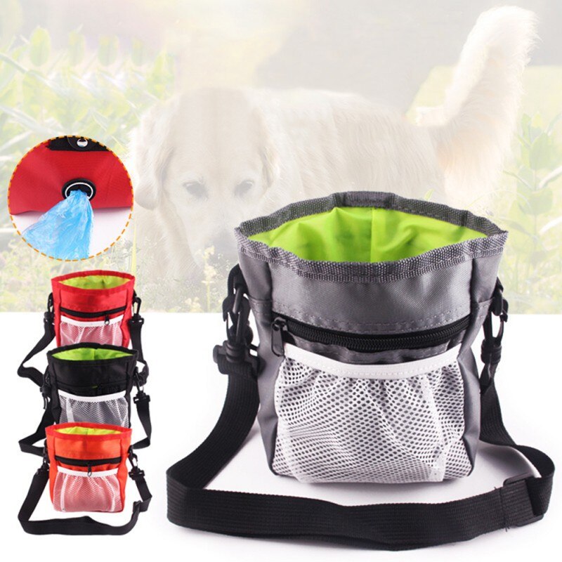 Snøre lomme holdbart hundetræningsværktøj justerbar kæledyrssnacktaske til kæledyr udendørs gå træningsudstyr