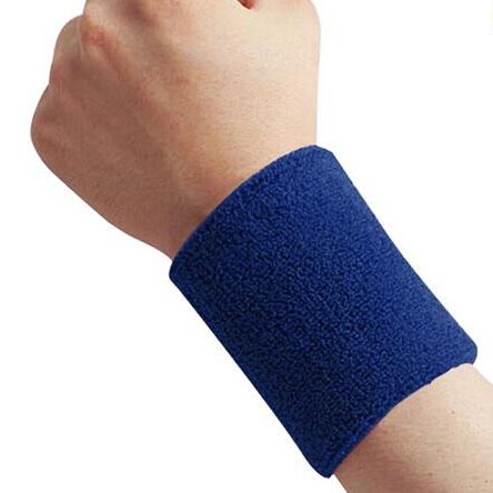 2 Stuks Sport Zweetband Badstof Pols Zweet Bands Tennis Squash Badminton Basketbal Polsband Gym Crossfit Pols Wraps Gyh: Navy blue