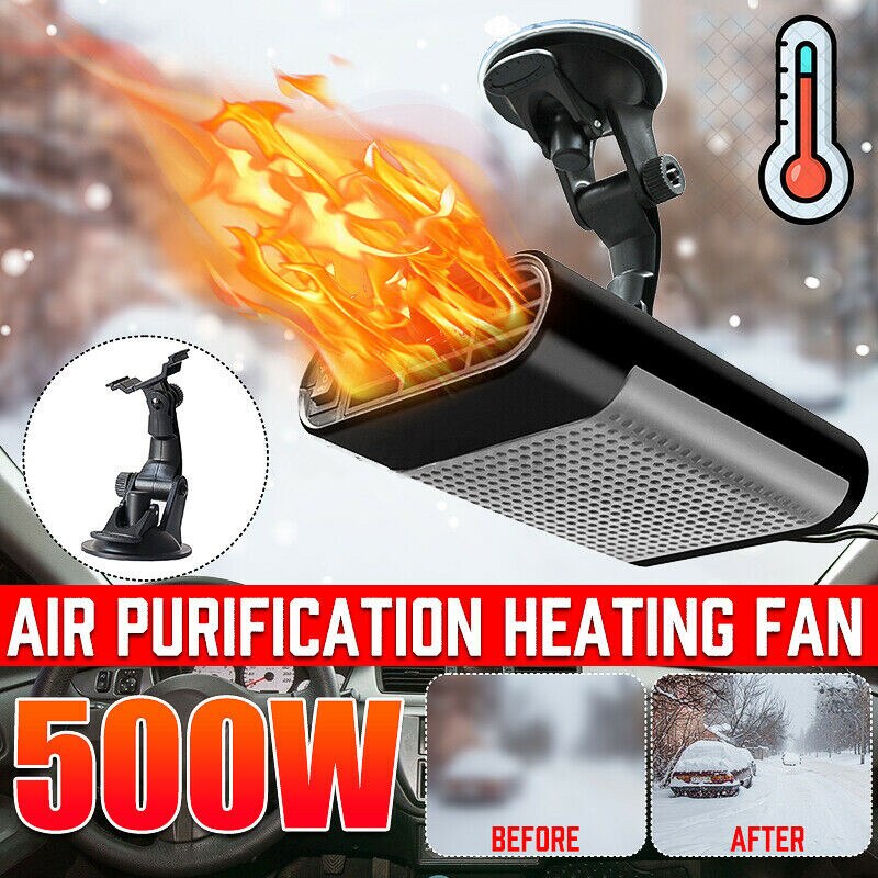 12V 500W Demister Vehicle Heater Cooling Fan for Windshield 2 IN 1 Portable Fast Heating Car Heater Cooler Defogger Defrosts