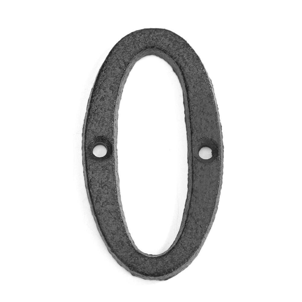 Metal Digital Door Numbers Cast Iron House Sign Doorplate Hotel Apartment Home Street Garden Outdoor Mailbox Numbers with Screws: Silver