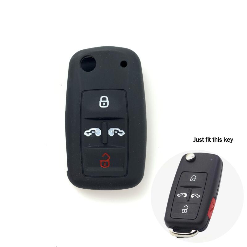 Funda de silicona para llave de coche, cubierta para Volkswagen Polo Passat B5 Golf 4 5 6 Jetta Mk6 Tiguan Cross Fox Plus Eos Scirocco Beetle: G type black