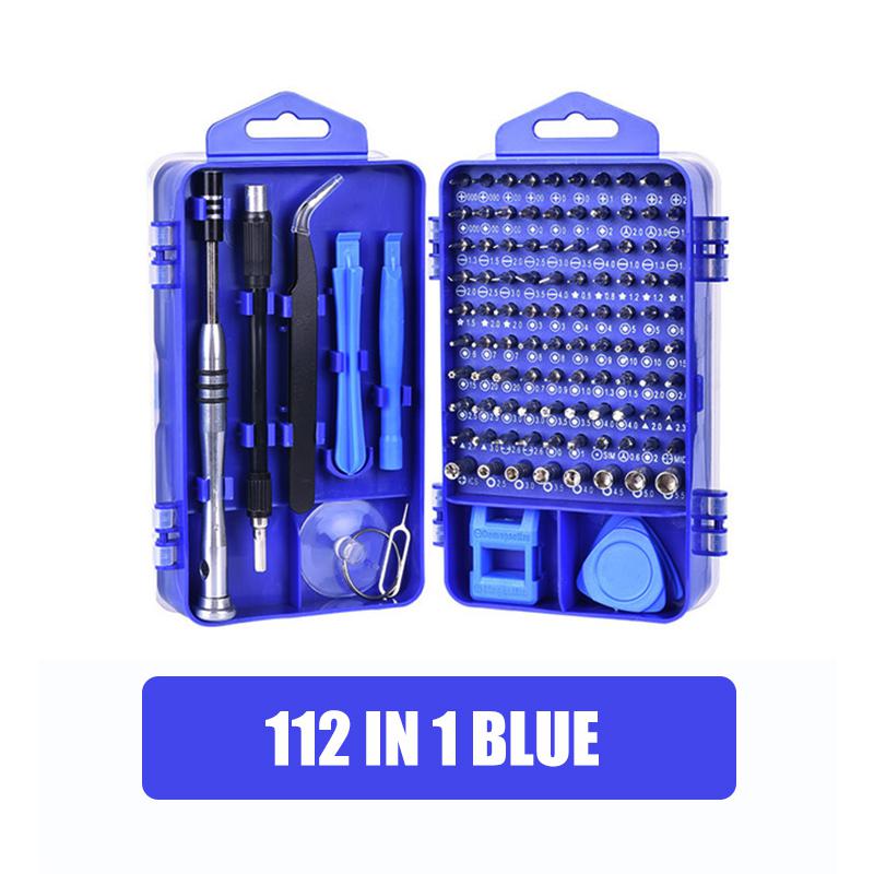 KINDLOV Schraubendreher-satz 115 in 1 Präzision Reparatur Werkzeug Bausatz Magnetische Torx Sechskant-schraubendreher bisschen einstellen Für Reparatur Telefon PC Hand Werkzeuge: 112-blau