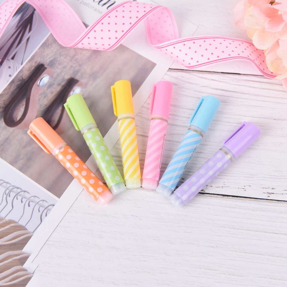 Cute mini highlighter pens 6 colors/pack Kawaii pen Office supply & Stationery 6 pcs/lot