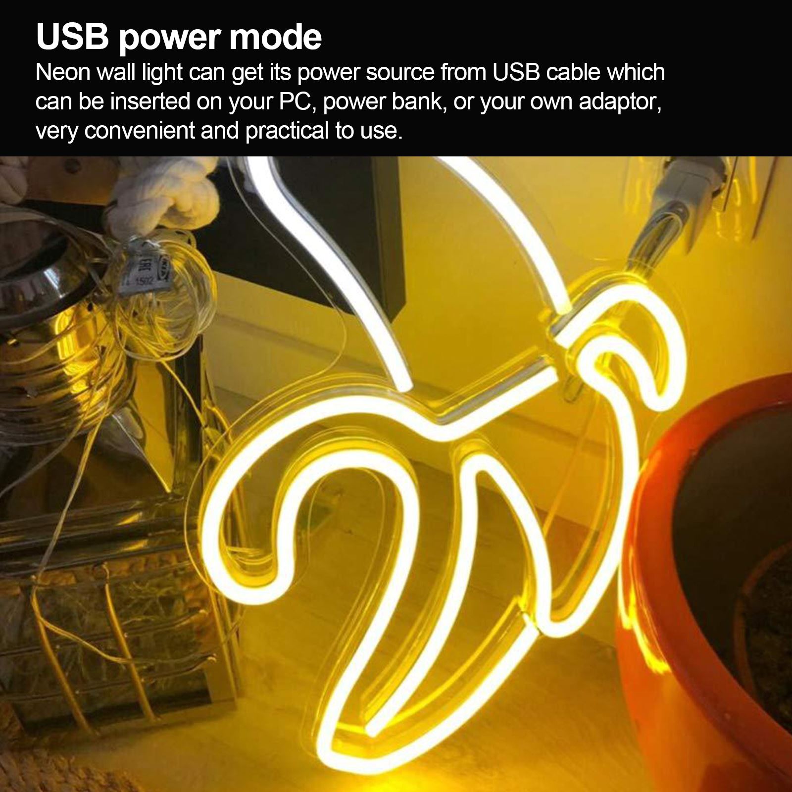 Insegne al neon a forma di Banana luci al neon a portato luci decorativo da parete per pareti da telecamera telecamera da letto per bambini regalo di compleanno decorazioni per sbarra